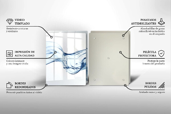 Skleněná deska za sporák Křišťálová voda