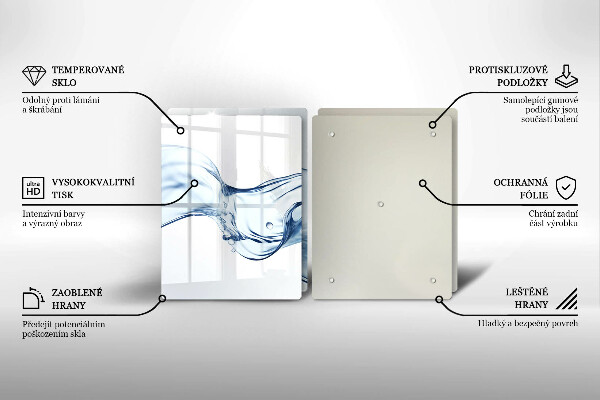 Skleněná deska za sporák Křišťálová voda