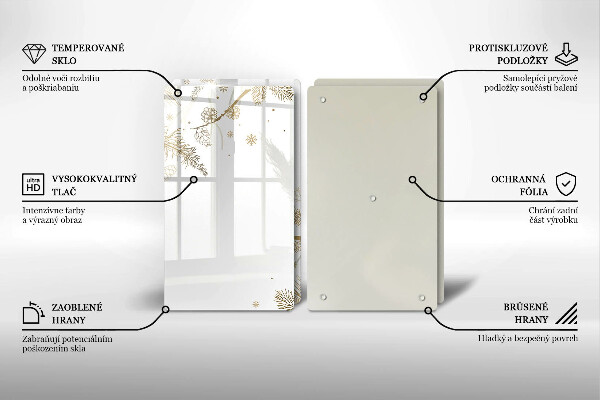 Skleněná deska za sporák Zimní dekorace