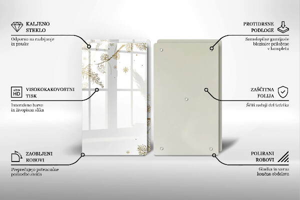 Skleněná deska za sporák Zimní dekorace