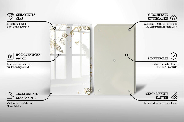 Skleněná deska za sporák Zimní dekorace