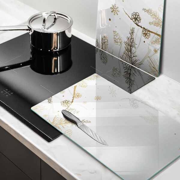 Skleněná deska za sporák Zimní dekorace