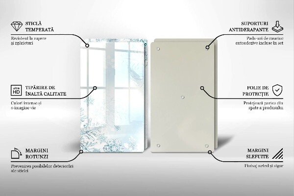 Skleněná deska za sporák Sněhová vločka