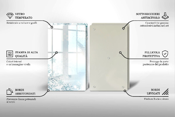 Skleněná deska za sporák Sněhová vločka