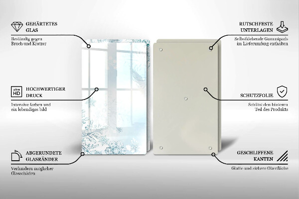 Skleněná deska za sporák Sněhová vločka