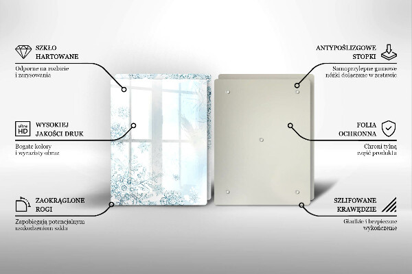 Skleněná deska za sporák Sněhová vločka