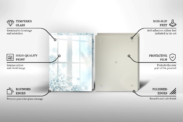 Skleněná deska za sporák Sněhová vločka