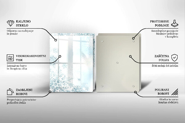 Skleněná deska za sporák Sněhová vločka