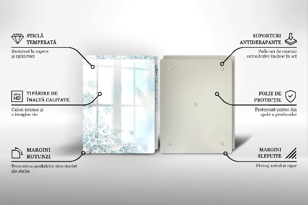 Skleněná deska za sporák Sněhová vločka