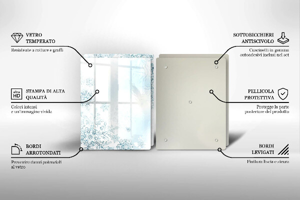 Skleněná deska za sporák Sněhová vločka