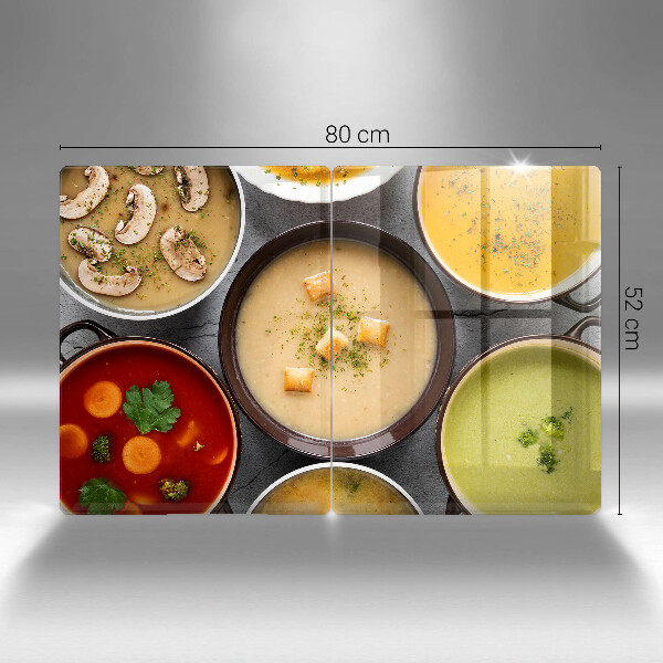 Skleněná deska za sporák Barevné polévky