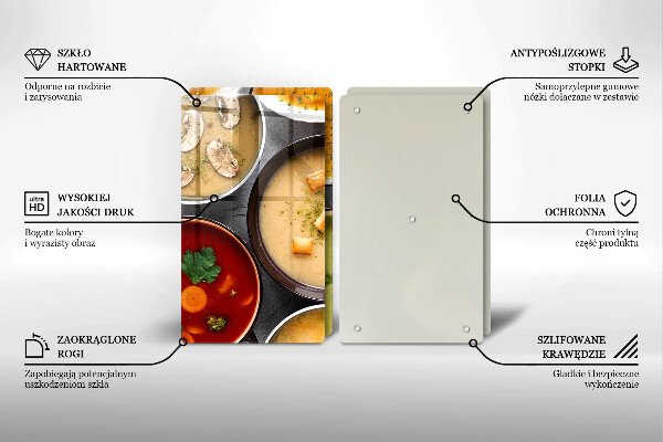 Skleněná deska za sporák Barevné polévky