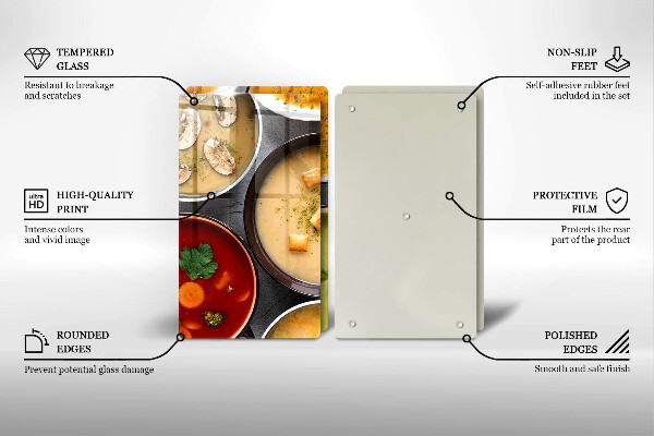 Skleněná deska za sporák Barevné polévky