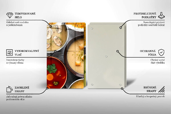 Skleněná deska za sporák Barevné polévky