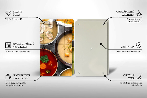 Skleněná deska za sporák Barevné polévky