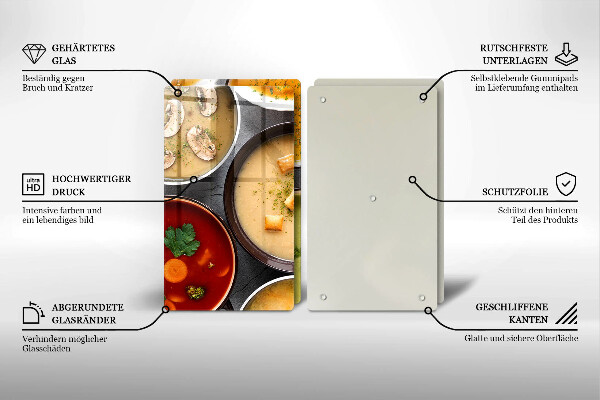 Skleněná deska za sporák Barevné polévky