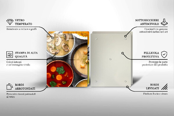 Skleněná deska za sporák Barevné polévky