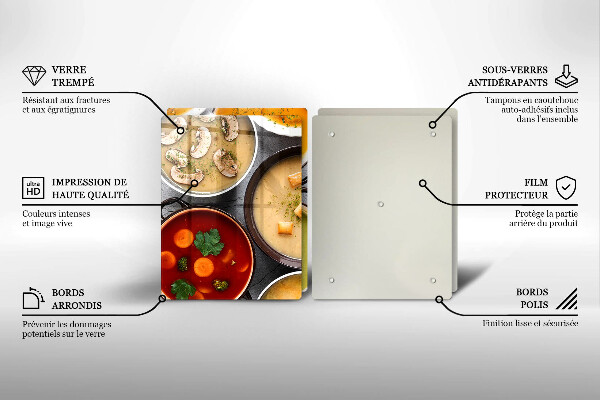 Skleněná deska za sporák Barevné polévky