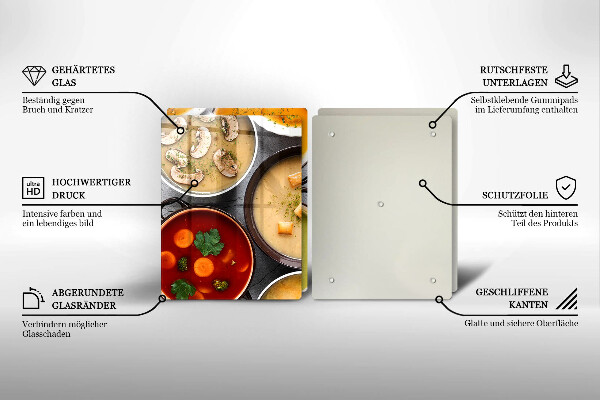 Skleněná deska za sporák Barevné polévky