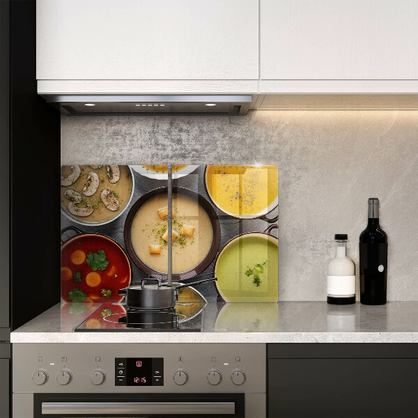 Skleněná deska za sporák Barevné polévky