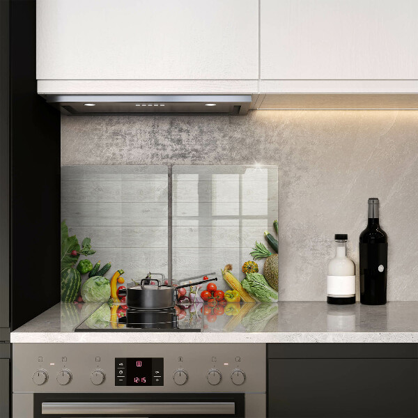 Sklo za varnou desku Zelenina na prknech