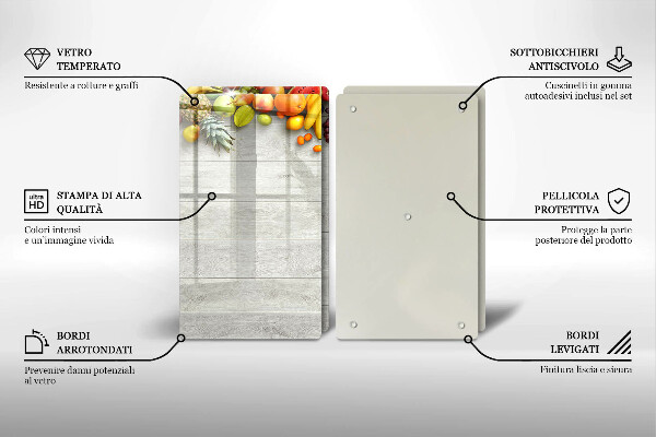 Sklo za varnou desku Ovoce na prknech