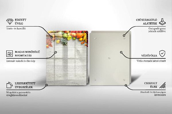 Sklo za varnou desku Ovoce na prknech