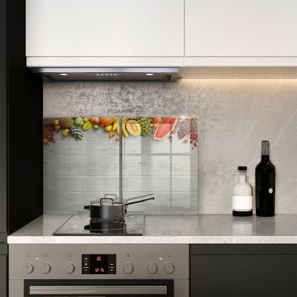 Sklo za varnou desku Ovoce na prknech