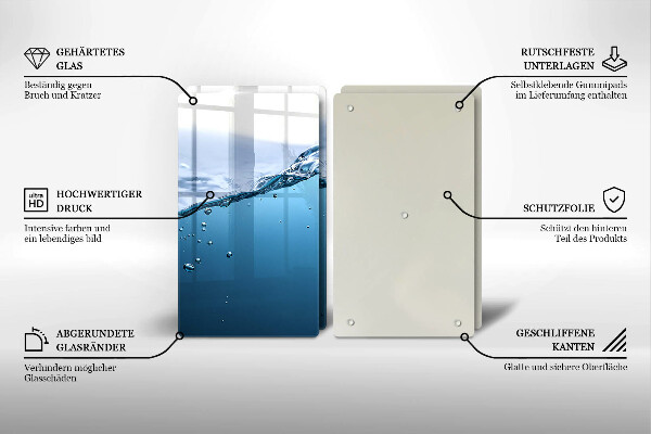 Sklo za varnou desku Modrá voda