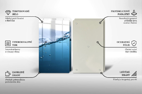 Sklo za varnou desku Modrá voda