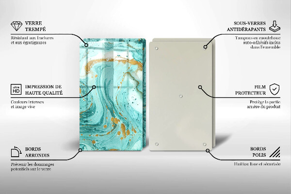 Sklo za varnou desku Modrá abstrakce