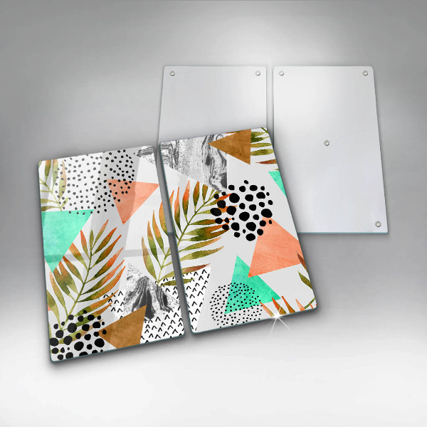 Sklo za varnou desku Boho listy vzor