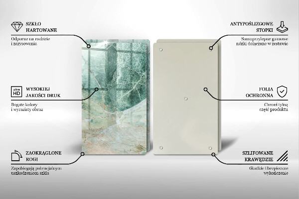 Skleněná deska za sporák Kamenná struktura