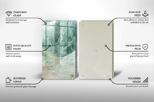 Skleněná deska za sporák Kamenná struktura