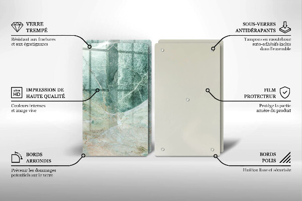 Skleněná deska za sporák Kamenná struktura