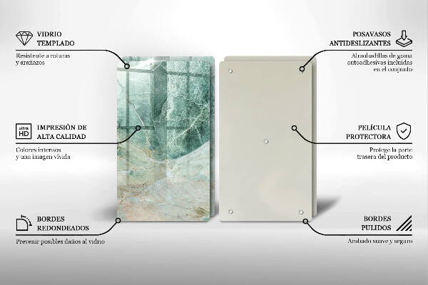 Skleněná deska za sporák Kamenná struktura