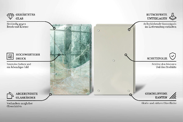 Skleněná deska za sporák Kamenná struktura