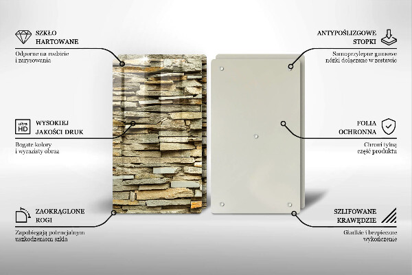 Skleněná deska za sporák Dekorativní kameny