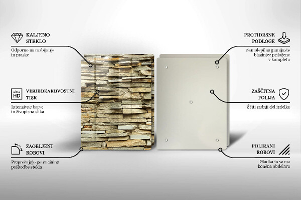 Skleněná deska za sporák Dekorativní kameny
