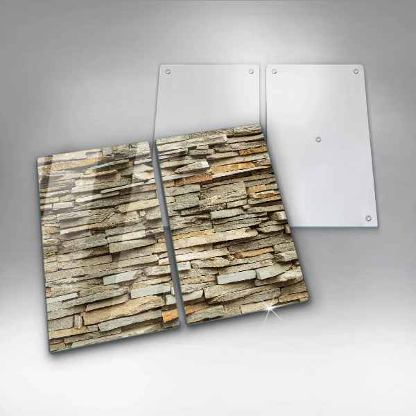 Skleněná deska za sporák Dekorativní kameny