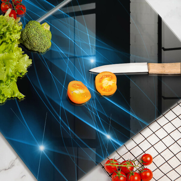 Skleněná deska za sporák Abstraktní modrý kouř