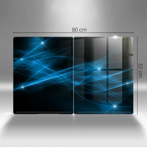 Skleněná deska za sporák Abstraktní modrý kouř