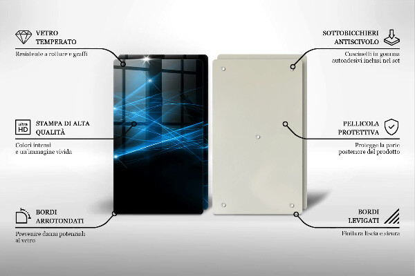 Skleněná deska za sporák Abstraktní modrý kouř