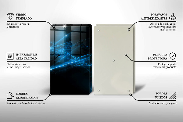 Skleněná deska za sporák Abstraktní modrý kouř