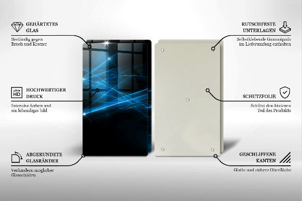 Skleněná deska za sporák Abstraktní modrý kouř