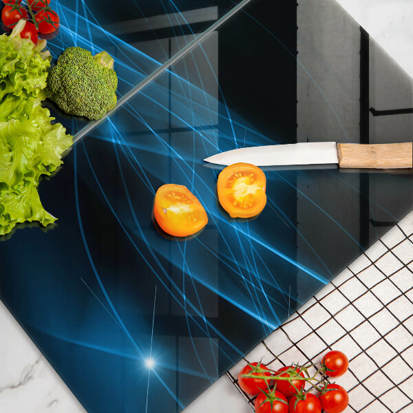 Skleněná deska za sporák Abstraktní modrý kouř