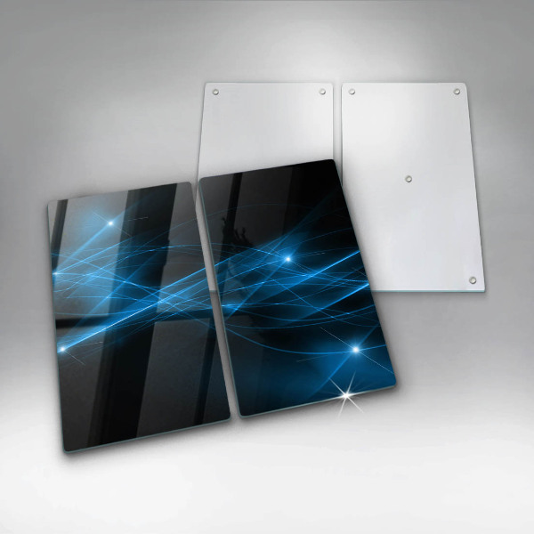 Skleněná deska za sporák Abstraktní modrý kouř