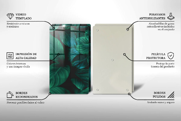 Sklo za varnou desku Listy džungle