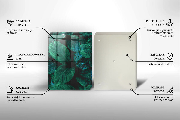 Sklo za varnou desku Listy džungle