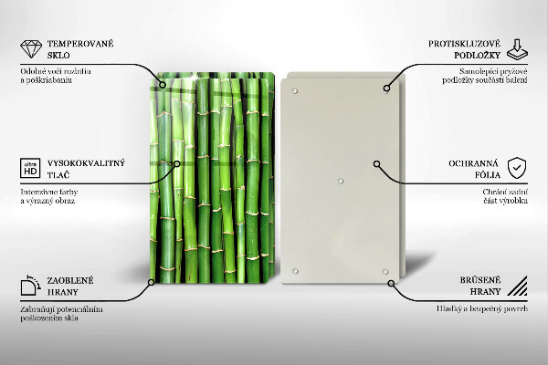 Skleněná deska za sporák Přírodní bambusy